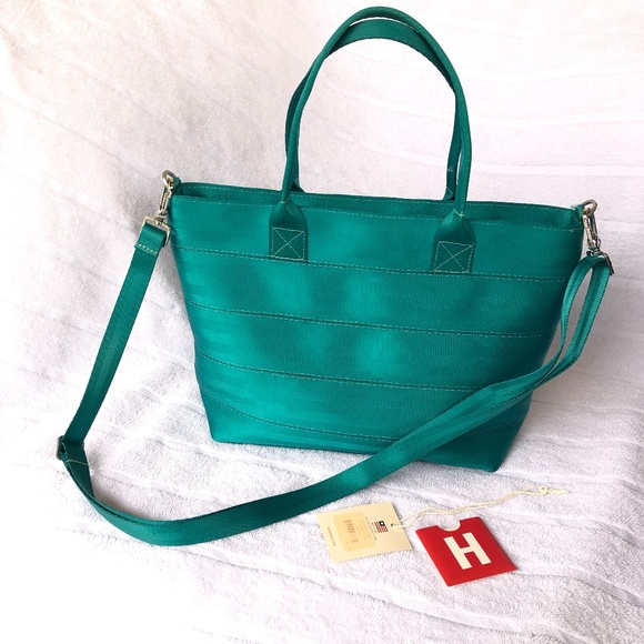 Harveys Handbags - Harveys Caribbean Green Mini Streamline Tote Crossbody Seatbelt Bag Teal Blue